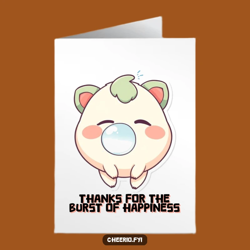 Free Printable Thank You Card: Bubble Fun Creature - Downloadable Gratitude!