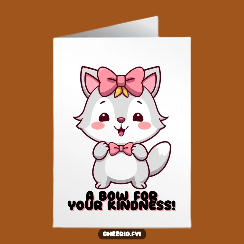 Free Printable Thank You Card: Jaunty Bow Humor, Downloadable, Print at Home