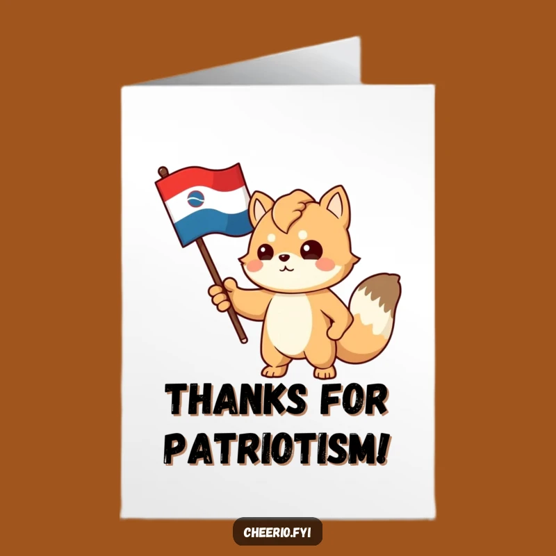 Free Printable Thank You Card: Proud Animal Flag Gesture for Sincere Thanks
