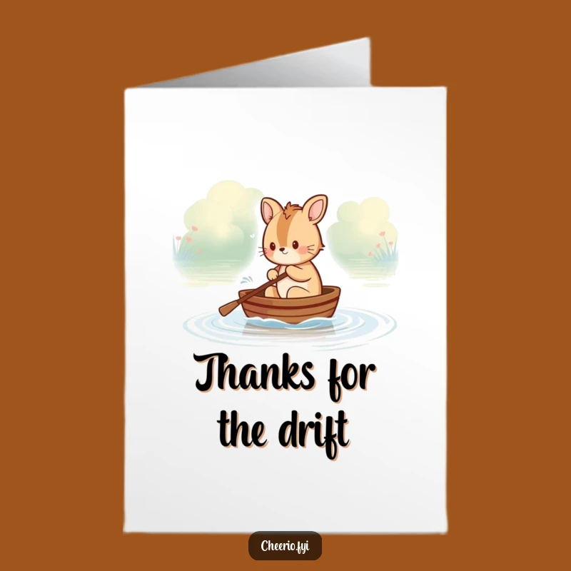 Free Printable Thank You Card: Rowing Animal, Funny Downloadable Gift for Appreciation