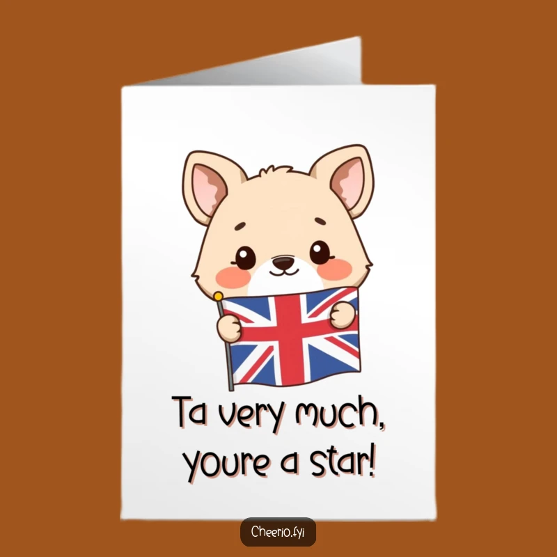 Free Printable Thank You Card: Union Jack Animal Gratitude Humor Downloadable Gift