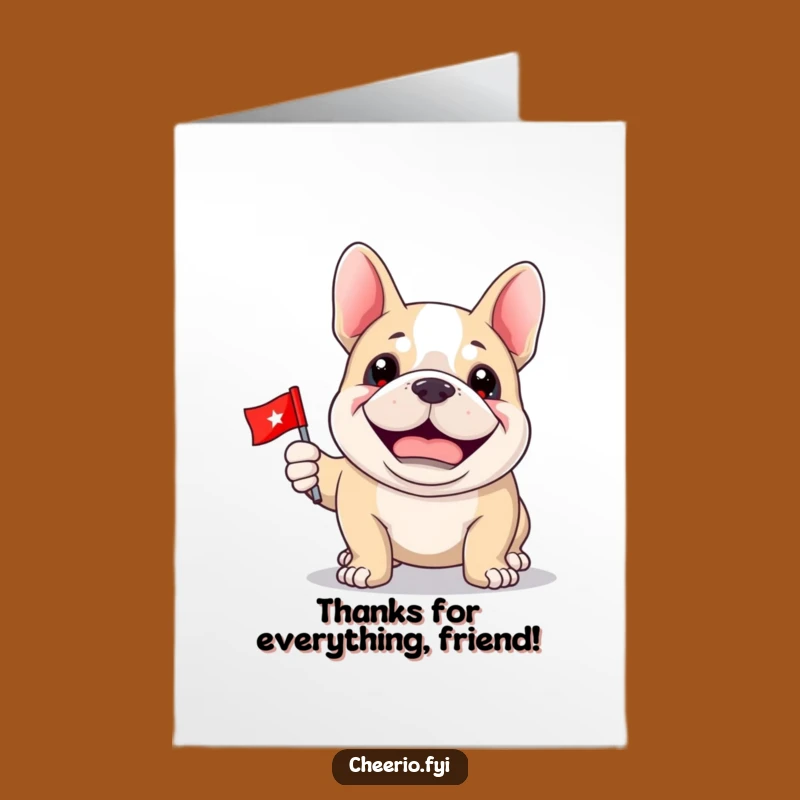 Free Printable Bulldog Thank You Card: Proud Flags for Your Gratitude!