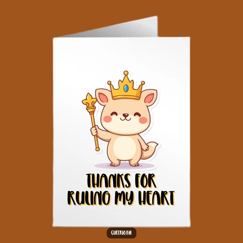 Free Printable Royal Thank You Card: Crowned Animal Downloadable Gift for Gratitude