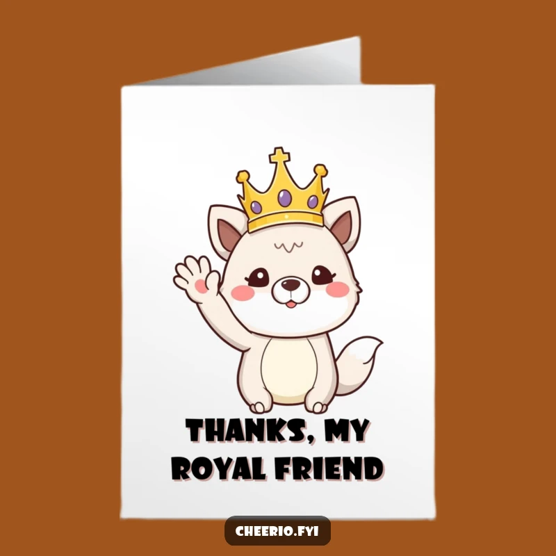 Free Printable Thank You Card: Regal Animal Crown Wave Downloadable