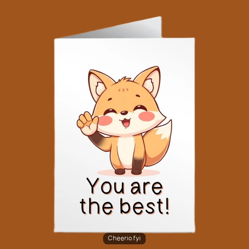 Free Printable Thank You Card: Cheerful Fox Cheers, Funny Downloadable Gift