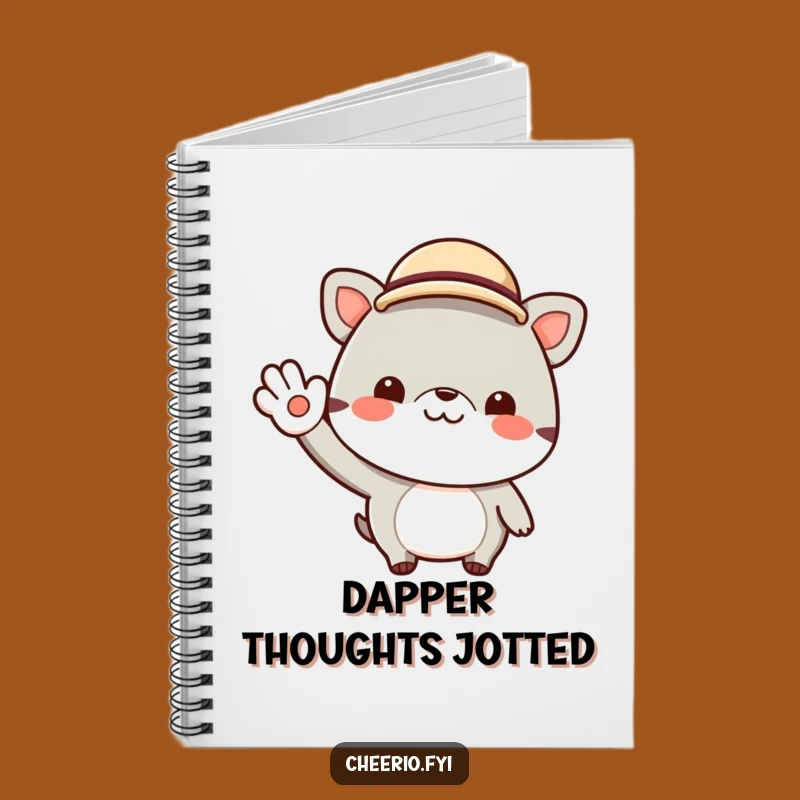 Funny Cheerful Animal Bowler Hat Notebook - Jaunty Journal