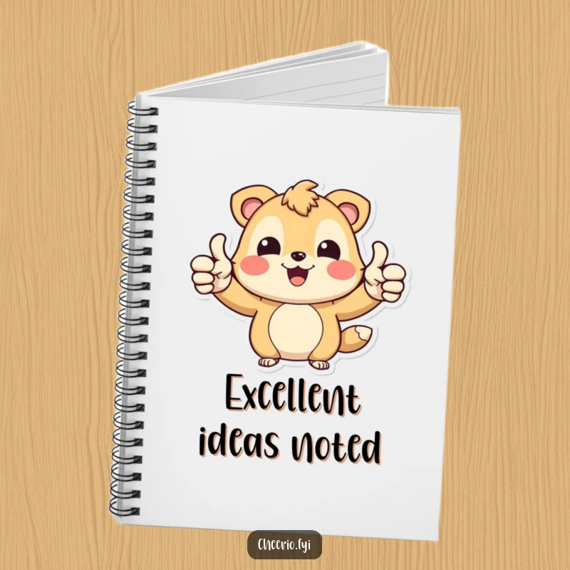 Funny Happy Bear Notebook: A joyful bear character giving two thumbs up, perfect for notes and as a funny gift.