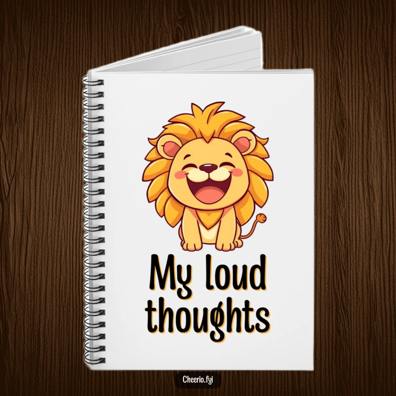 Funny Lion Notebook: A lion with a hearty laugh roars friendly, perfect for jotting down powerful ideas. A charming funny gift.