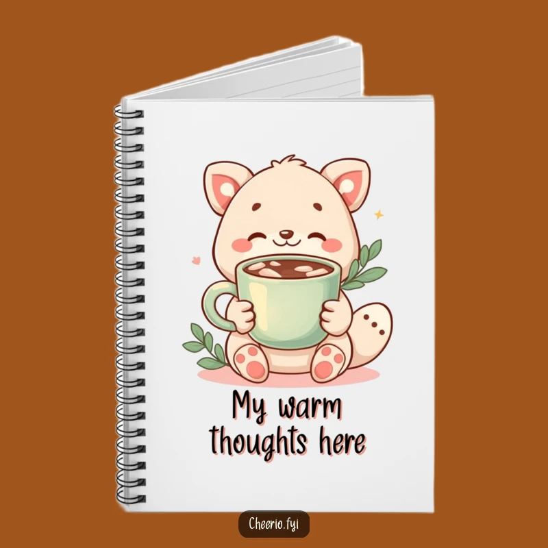 Funny Cozy Cocoa Animal Notebook - Warm Drink Journal Gift
