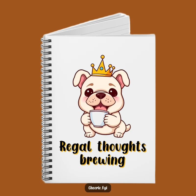 Funny Bulldog Royal Notebook: Plan Your Day with a Crowned Bulldog and Teacup