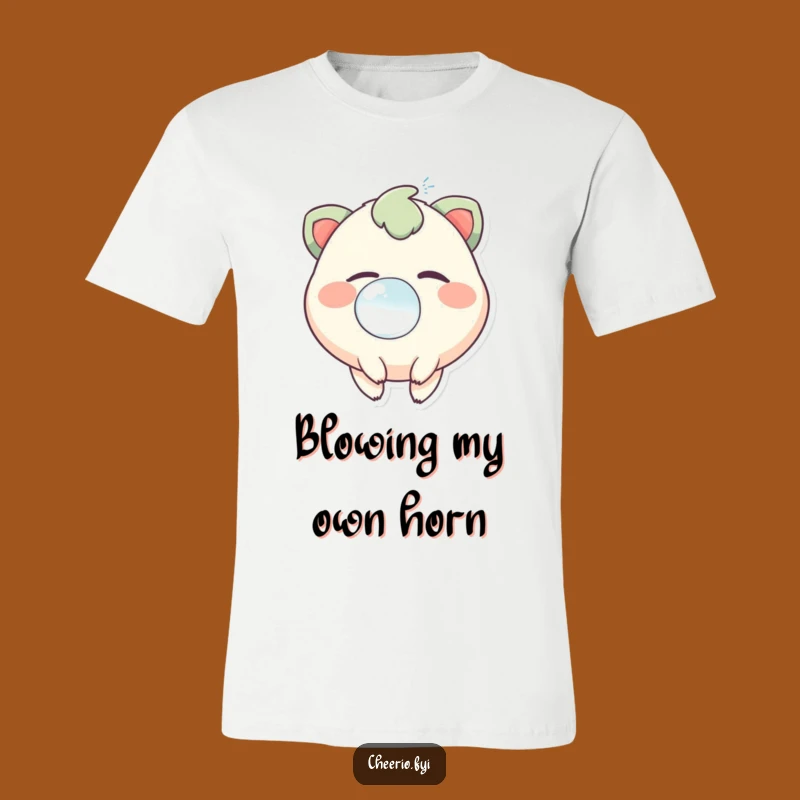 Funny Bubble Charm T-Shirt: Adorable Creature with a Twinkle Blowing Joyful Bubbles