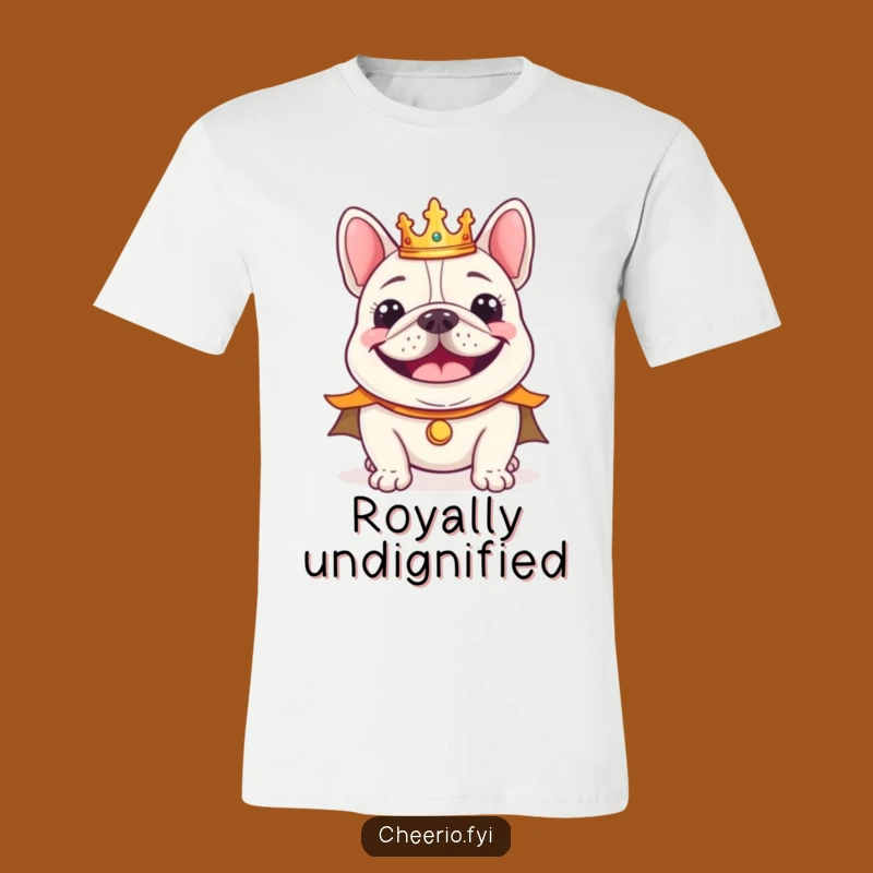 Funny Bulldog King Tee, Regal Smile Perfect Statement Gift