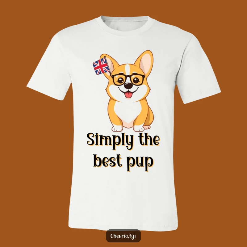 Funny Corgi Monocle Union Jack T-Shirt: Cheerful British Pup Tee