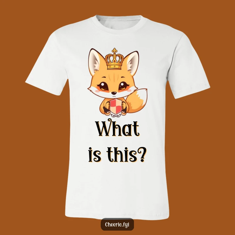 Funny Curious Fox Crest T-Shirt - Whimsical & Hilarious Royal Animal Tee