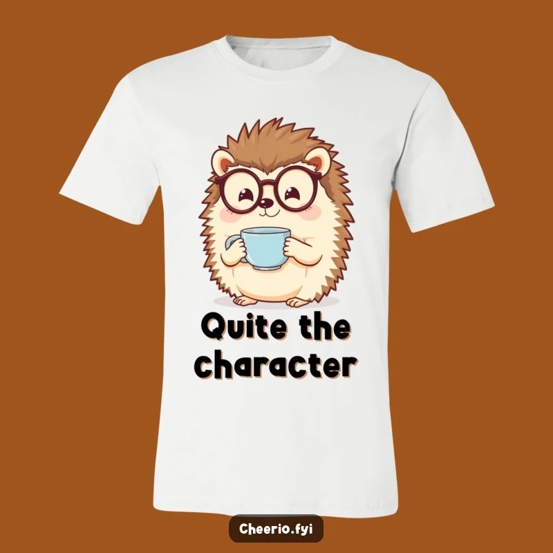 Funny Hedgehog T-Shirt: Specs & Tea - Cheerful & Cozy Gift