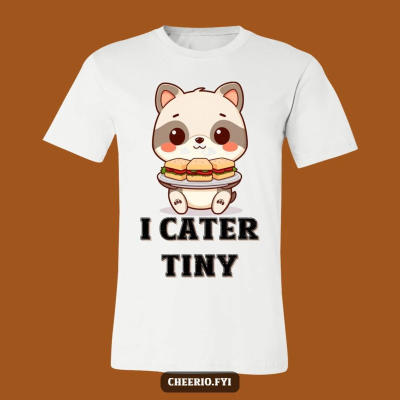 Funny Sandwich Creator T-Shirt: Stylized Animal Serves Mini Delights, A Hilarious Gift!