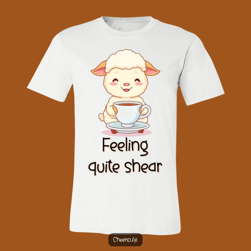Funny Sheep Tea Time T-Shirt: Cute Animal Tee, Whimsical Gift