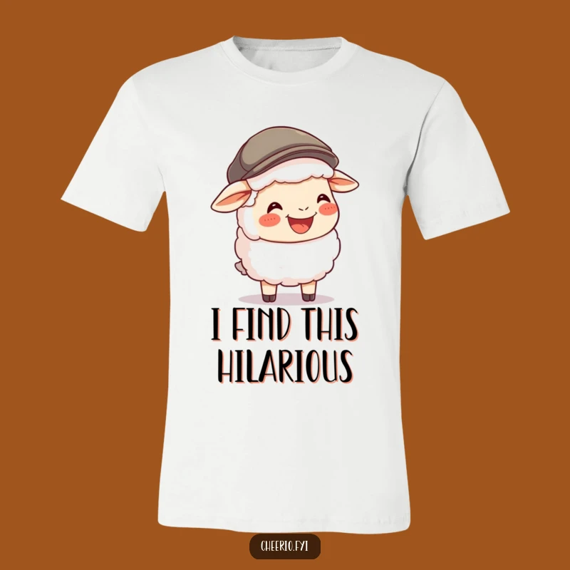 Funny Sheep Flat Cap T-Shirt: Share a Laugh Tee