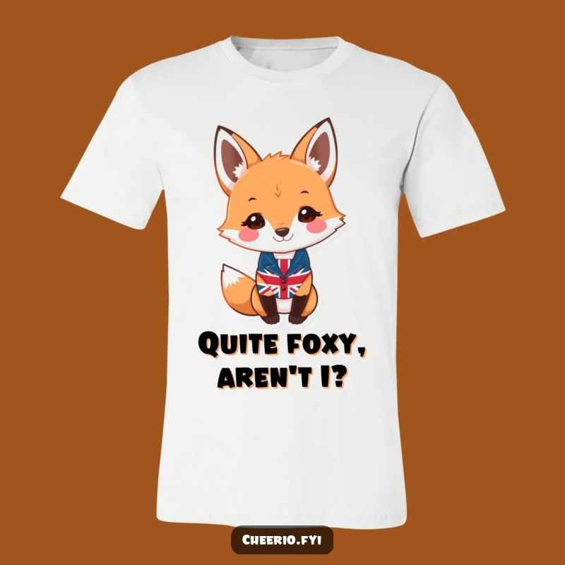 Funny Fox Union Jack Waistcoat T-Shirt - Hilarious British Style