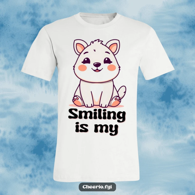 Cute animal with a friendly, welcoming grin, a humorous design for t-shirts.