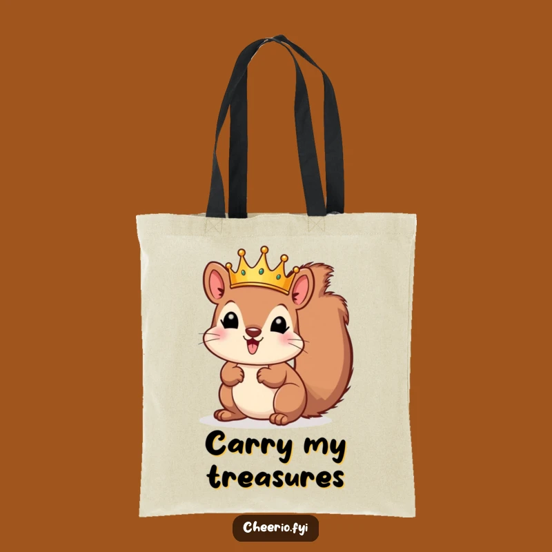 Funny Squirrel Crown Tote Bag - Hilarious Royal Accessory for Everyday Adventures