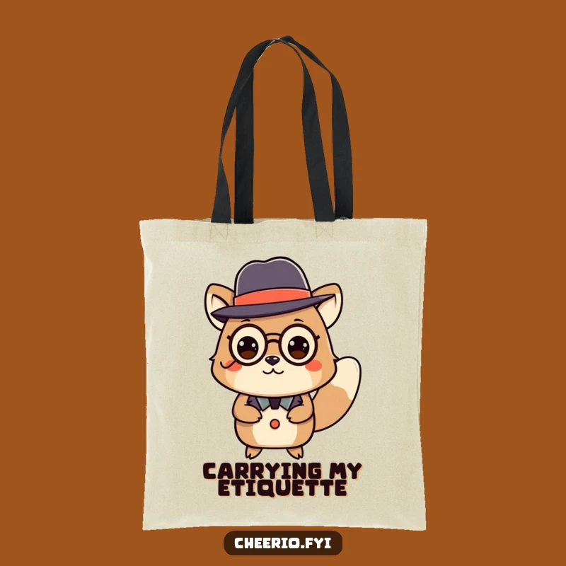 Funny Animal Monocle Curtsey Tote Bag: Chic and Humorous Everyday Carryall, Perfect Gift