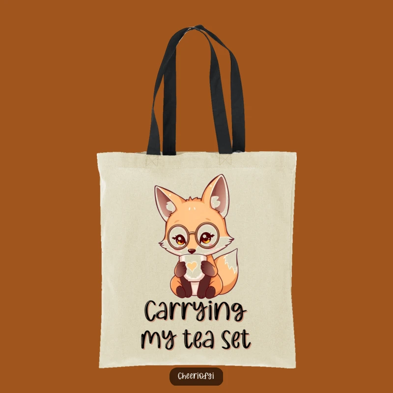 Funny Fox Monocle Tea Tote, Sophisticated Carry Perfect Gift
