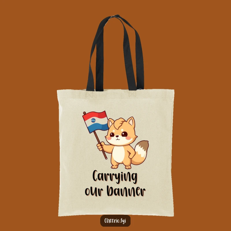 Funny Patriotic Tote: Proud Animal Flag Gesture - Carry Your Pride Bag