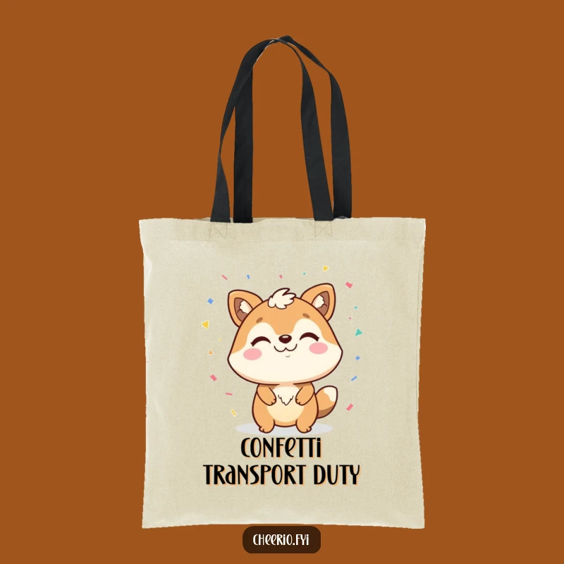 Funny Confetti Animal Tote Bag: Smirking Celebration - Carry the Party & Funny Gift