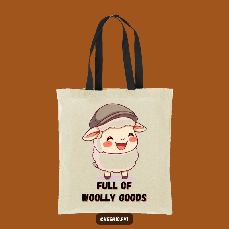 Funny Sheep Flat Cap Tote Bag: Carry Your Laughs