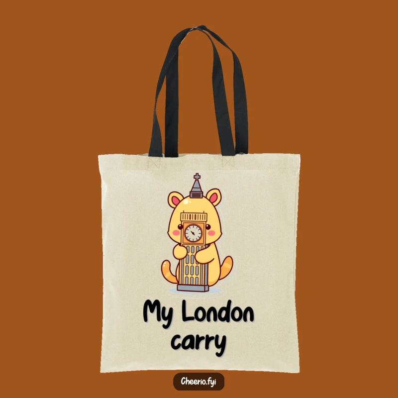 Funny Animal Big Ben Tote Bag: Carry London's Charm with Humor