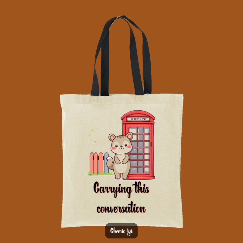 Funny Animal Phone Booth Tote Bag, Stylish and Amusing Carryall