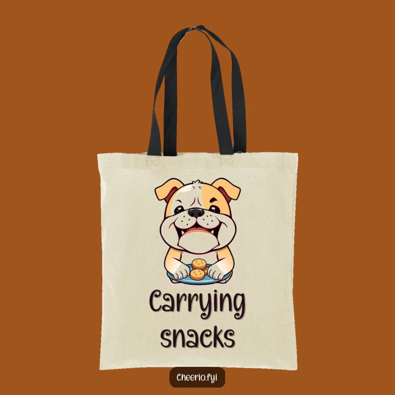 Funny Bulldog Biscuits Tote Bag - Stylish Mischievous Accessory