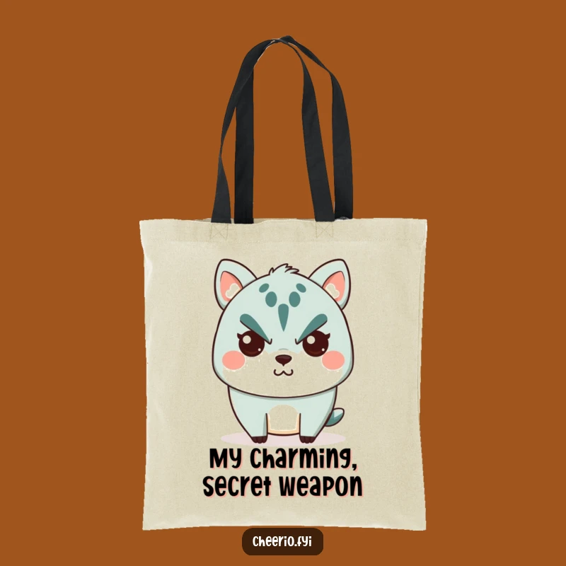 Funny Stern Animal Tote Bag: Cute Character's Secret Smile, Ideal Funny Gift!