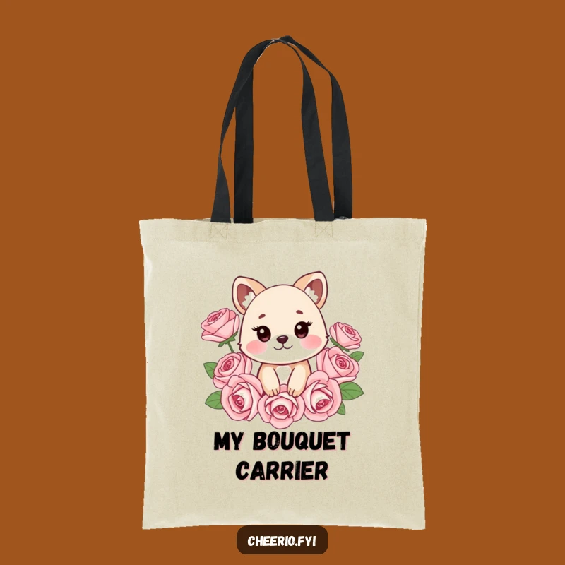 Funny Cheeky Animal Roses Tote Bag: Carry Your Humor in Style!
