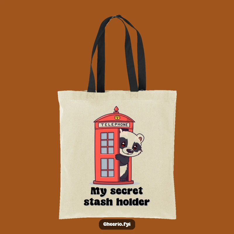 Funny Badger Tote Bag - Stylish British Phone Box Carryall for Everyday Humor