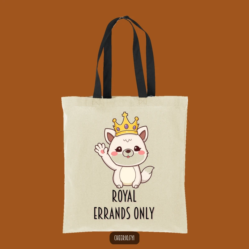 Funny Regal Animal Crown Wave Tote Bag: Carry Your Royal Aura with Humor, Perfect Gift
