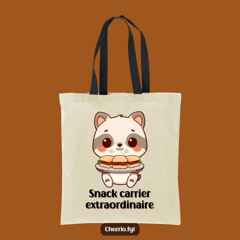 Funny Sandwich Tote Bag: Stylized Animal Carries Mini Delights, Your Go-To Funny Gift!